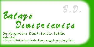 balazs dimitrievits business card